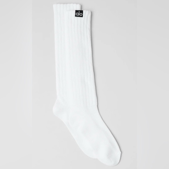 Alo Yoga Unisex Scrunch Socks | White | Size M | NWT | Authentic - Picture 1 of 6